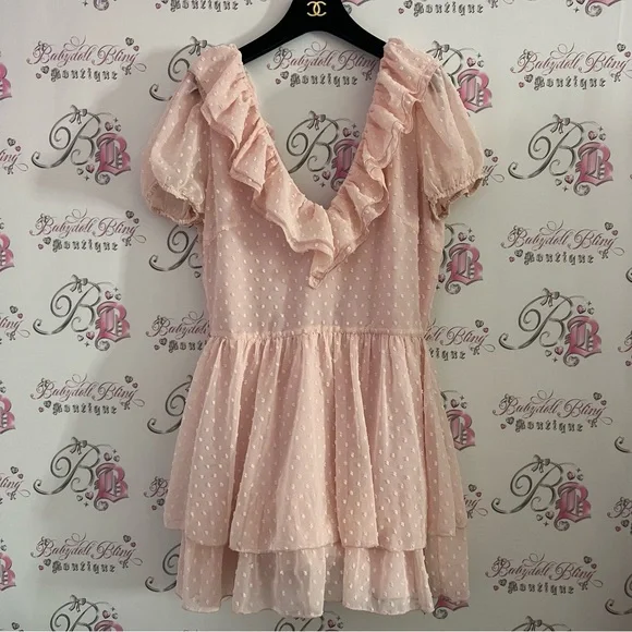 Sugar thrillz dolls kill dress regal dotted dress 3D ruffle frilly polkadot cute - Picture 12 of 12